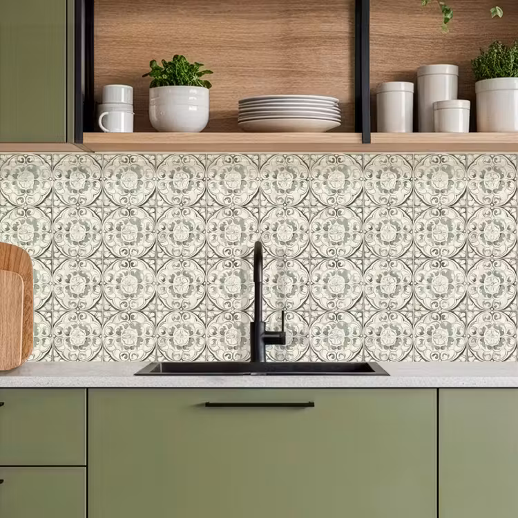 Keuken achterwand - Krulornament - Tegel - Groen — 8