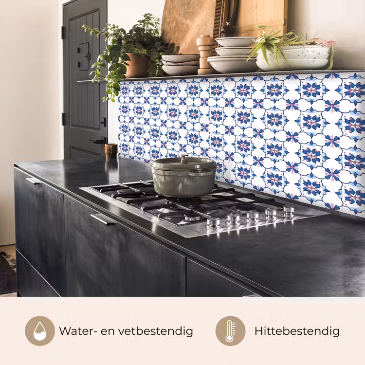 Keuken achterwand - Modern - Patroon - Blauw - Roze — 5