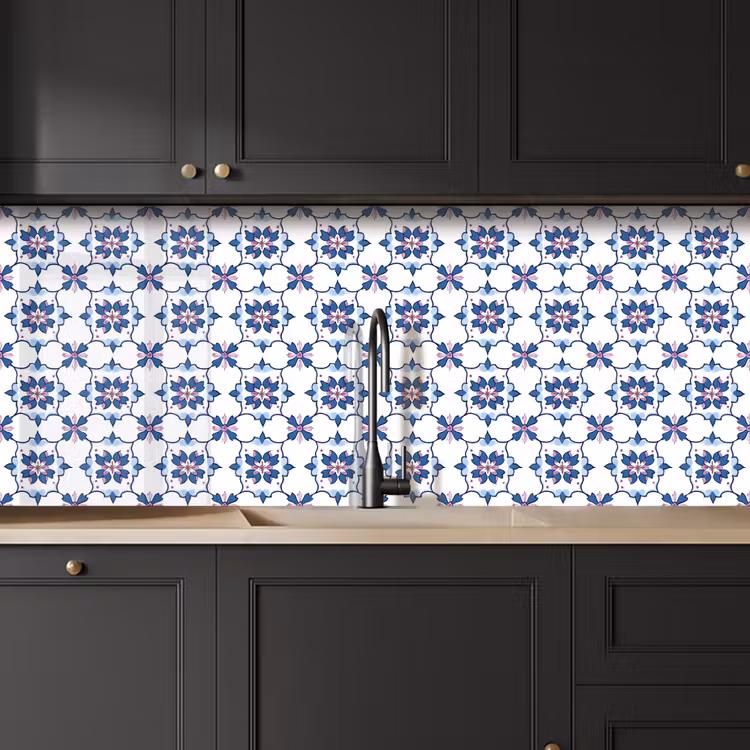 Keuken achterwand - Modern - Patroon - Blauw - Roze — 6
