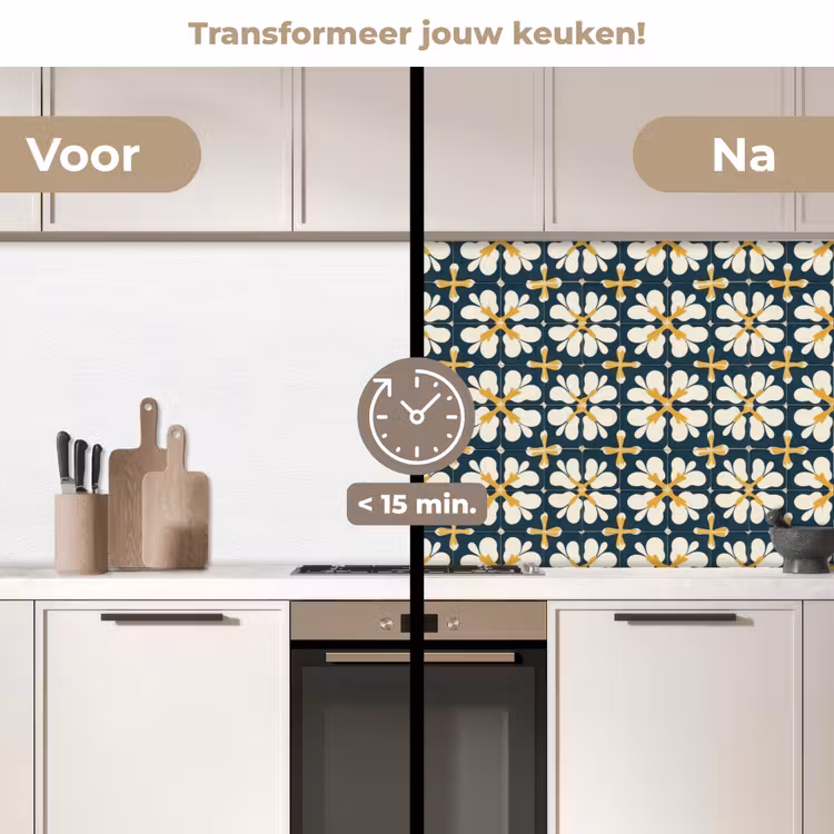 Keuken achterwand - Motief - Tegel - Okergeel — 3