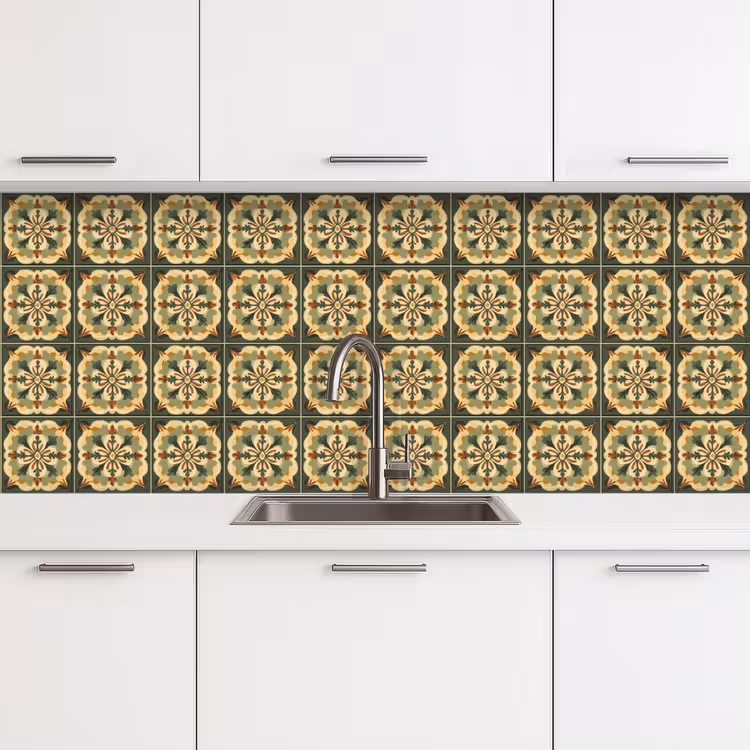 Keuken achterwand - Ornament - Patroon - Groen — 4