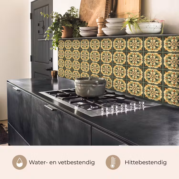 Keuken achterwand - Ornament - Patroon - Groen — 5