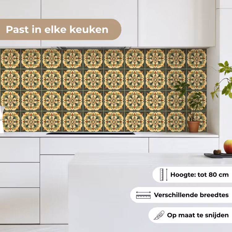 Keuken achterwand - Ornament - Patroon - Groen — 7