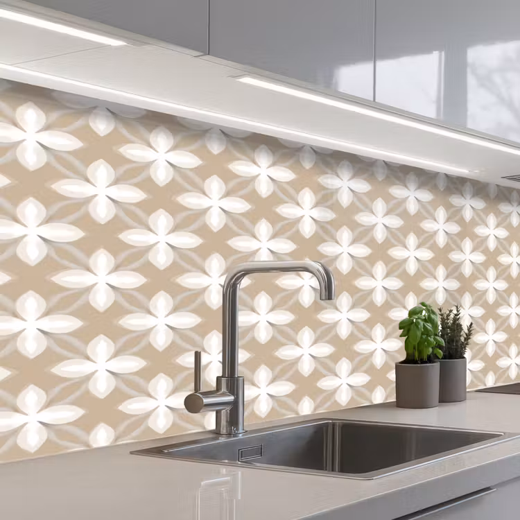 Keuken achterwand - Patroon - Symmetrisch - Beige — 2