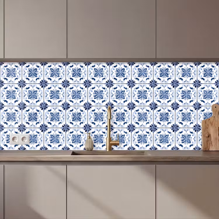 Keuken achterwand - Patroon - Tegel - Blauw — 1