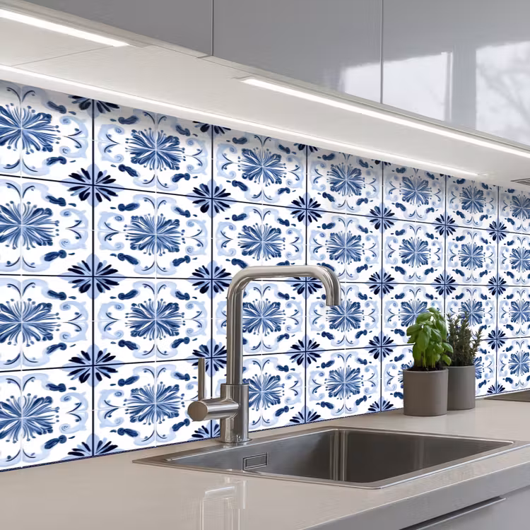 Keuken achterwand - Patroon - Tegel - Blauw — 2