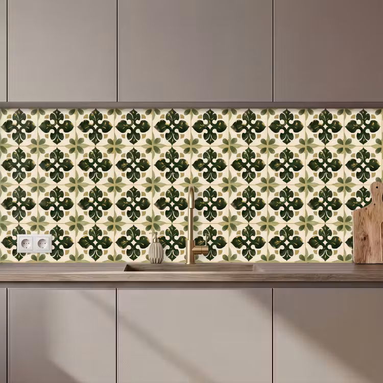 Keuken achterwand - Patroon - Tegel - Groen — 1