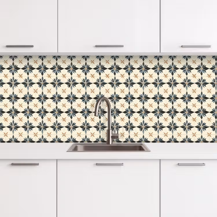 Keuken achterwand - Sierlijk - Ornament - Blauw — 4