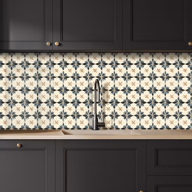 Keuken achterwand - Sierlijk - Ornament - Blauw — 6