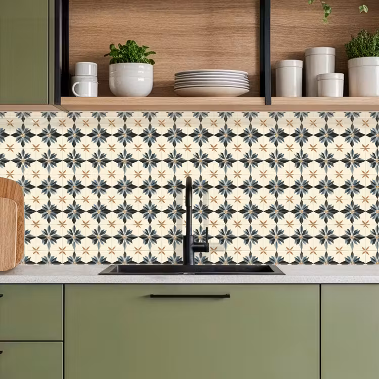 Keuken achterwand - Sierlijk - Ornament - Blauw — 8