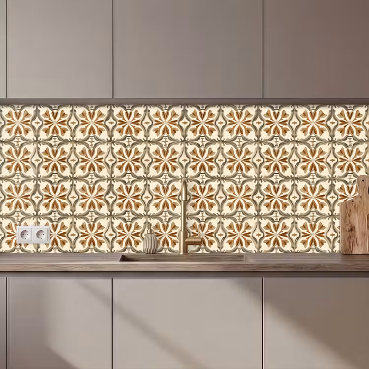 Keuken achterwand - Siertegel - Patroon - Bruin — 1