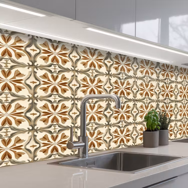 Keuken achterwand - Siertegel - Patroon - Bruin — 2