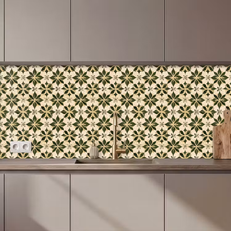 Keuken achterwand - Tegel - Dessin - Groen — 1