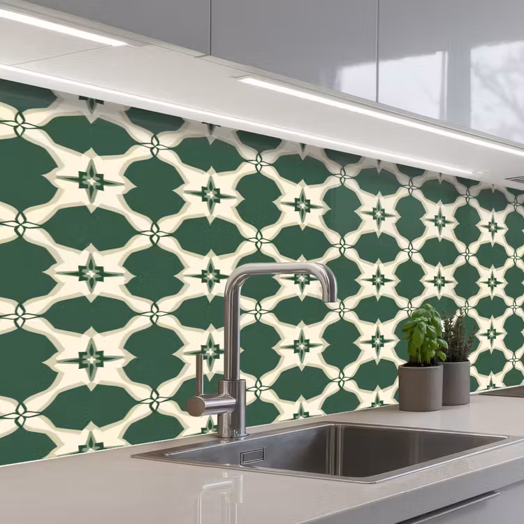 Keuken achterwand - Tegel - Klassiek - Groen — 2