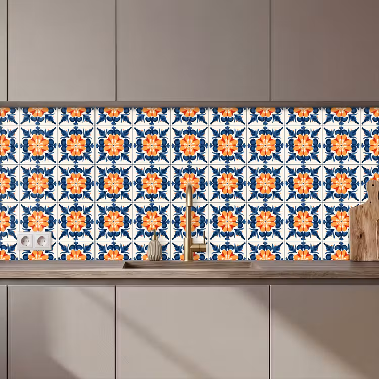 Keuken achterwand - Traditioneel - Tegel - Oranje — 1