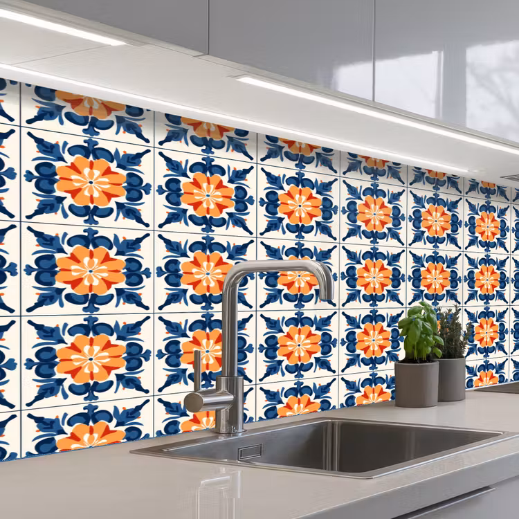Keuken achterwand - Traditioneel - Tegel - Oranje — 2
