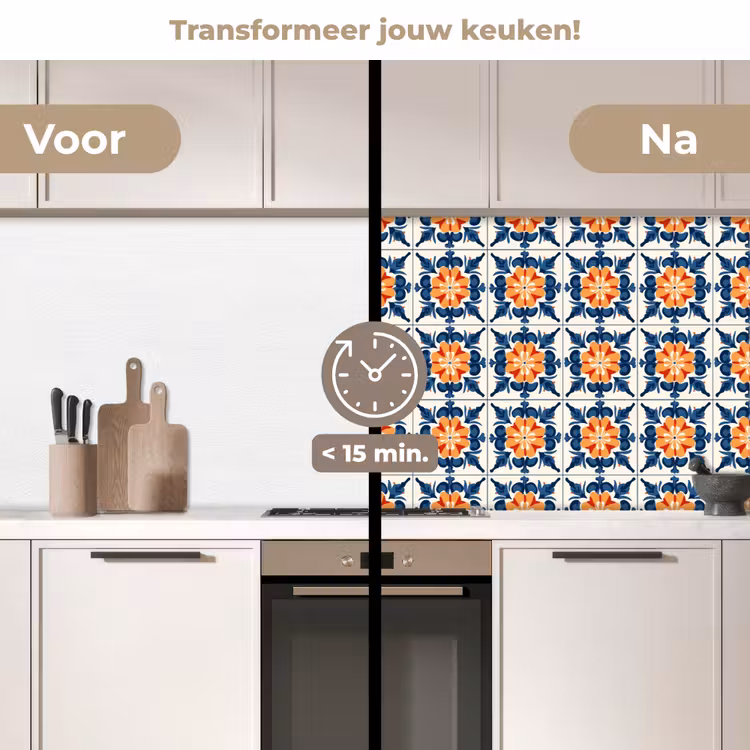 Keuken achterwand - Traditioneel - Tegel - Oranje — 3