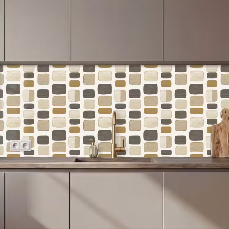 Keuken achterwand - Blokken - Vintage - Grijs — 1