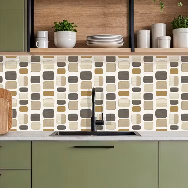 Keuken achterwand - Blokken - Vintage - Grijs — 8