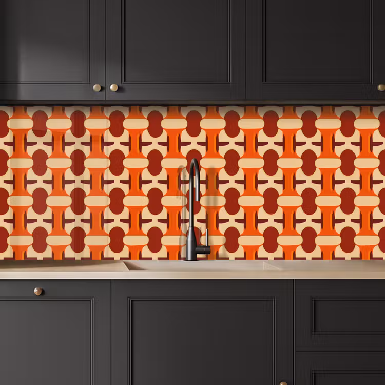 Keuken achterwand - Geometrisch - Retro - Oranje — 6