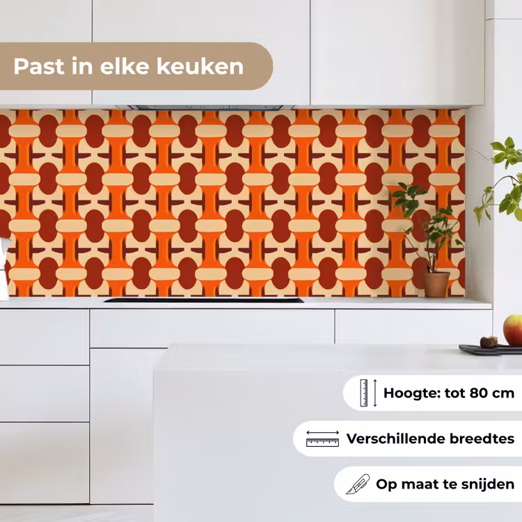 Keuken achterwand - Geometrisch - Retro - Oranje — 7