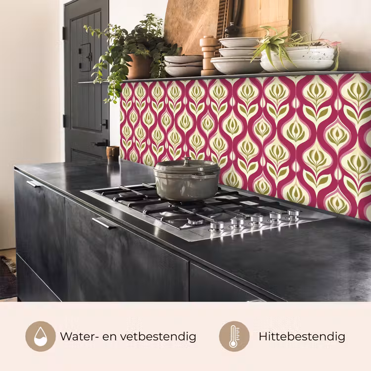 Keuken achterwand - Retro - Floraal - Paars — 5