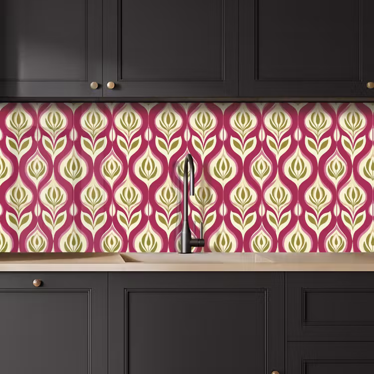 Keuken achterwand - Retro - Floraal - Paars — 6