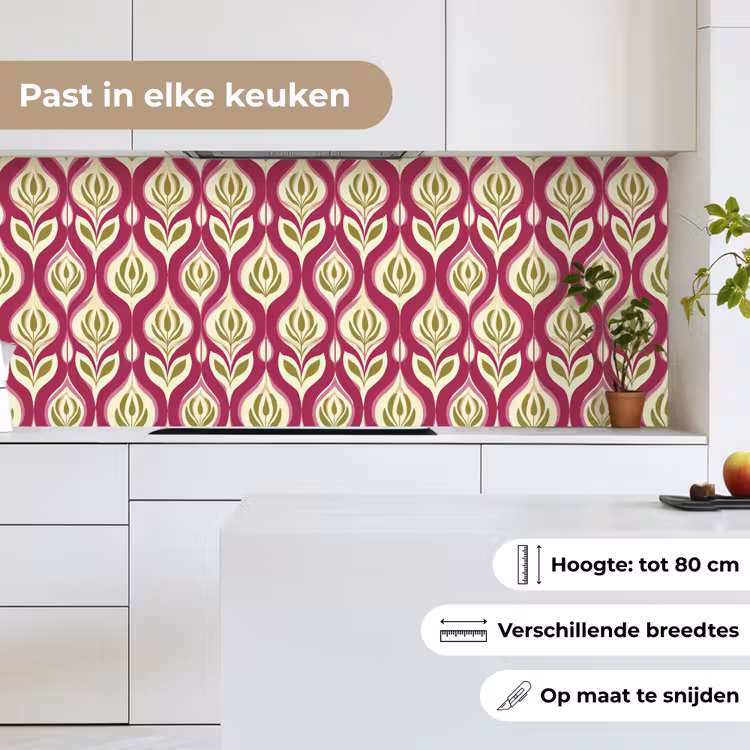 Keuken achterwand - Retro - Floraal - Paars — 7