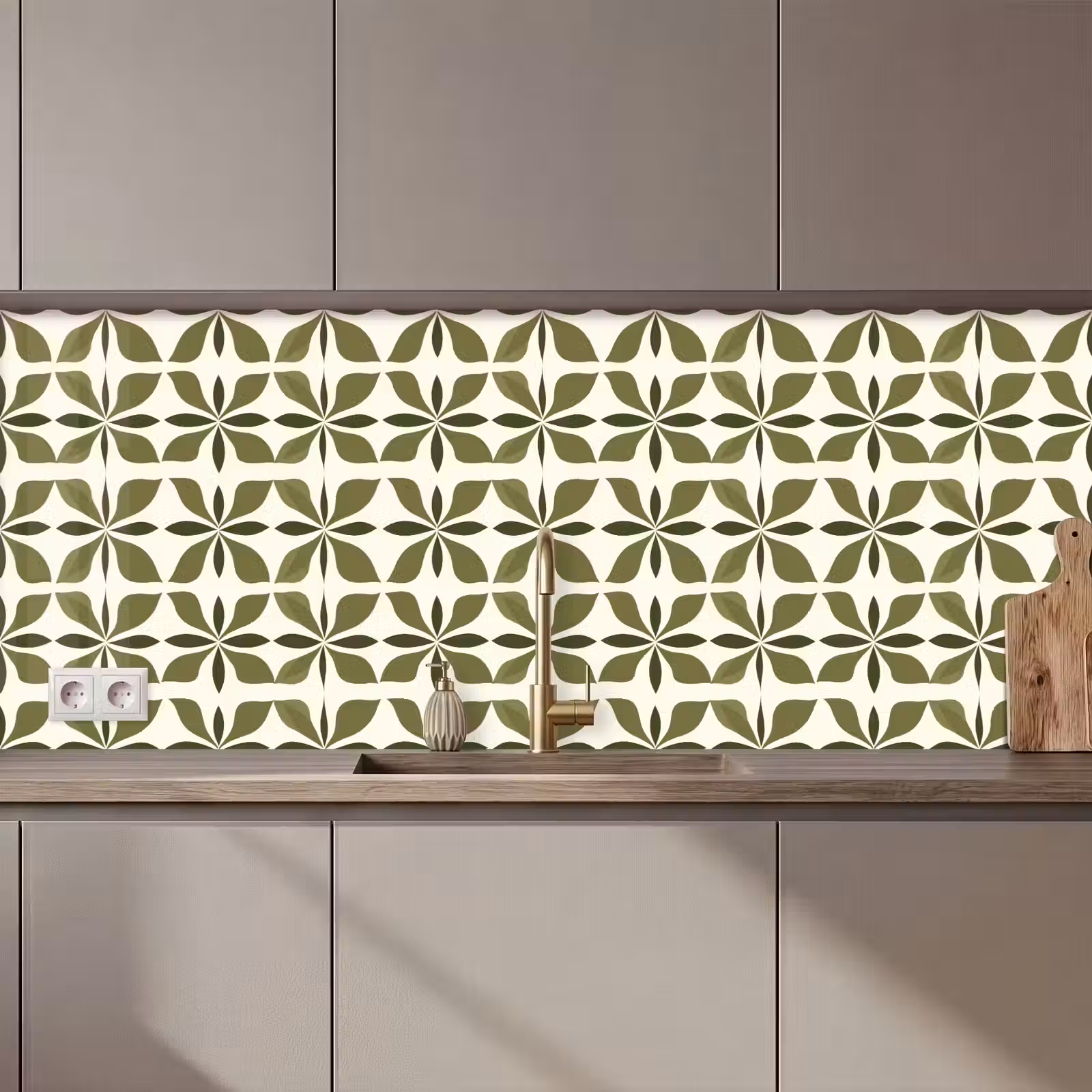 Keuken achterwand - Botanisch - Retro - Groen — 1