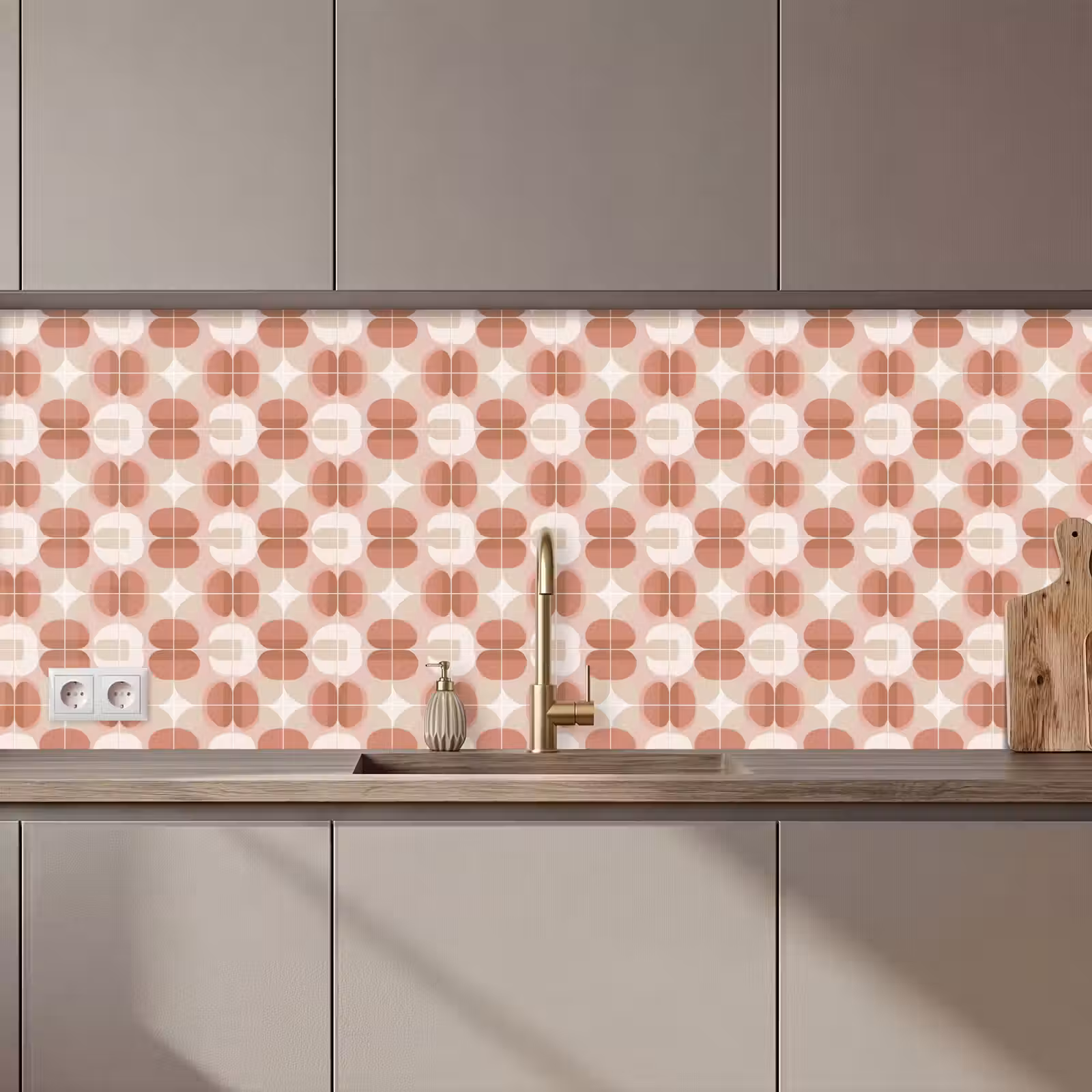Keuken achterwand - Retro - Klassiek - Roze — 1