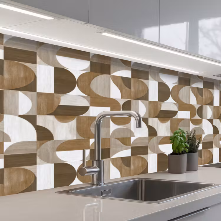 Keuken achterwand - Abstract - Retro - Bruin — 2