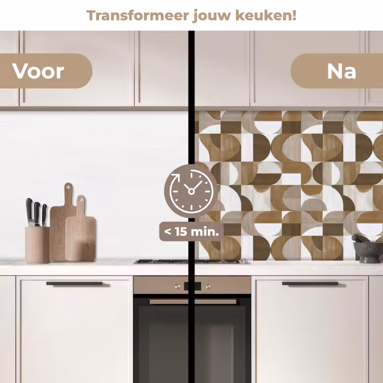 Keuken achterwand - Abstract - Retro - Bruin — 3