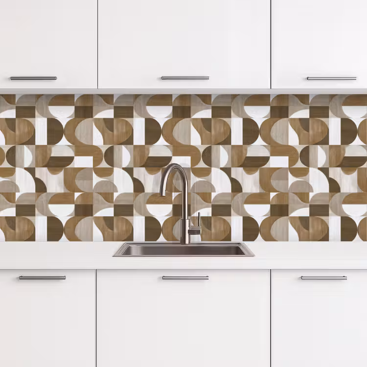 Keuken achterwand - Abstract - Retro - Bruin — 4