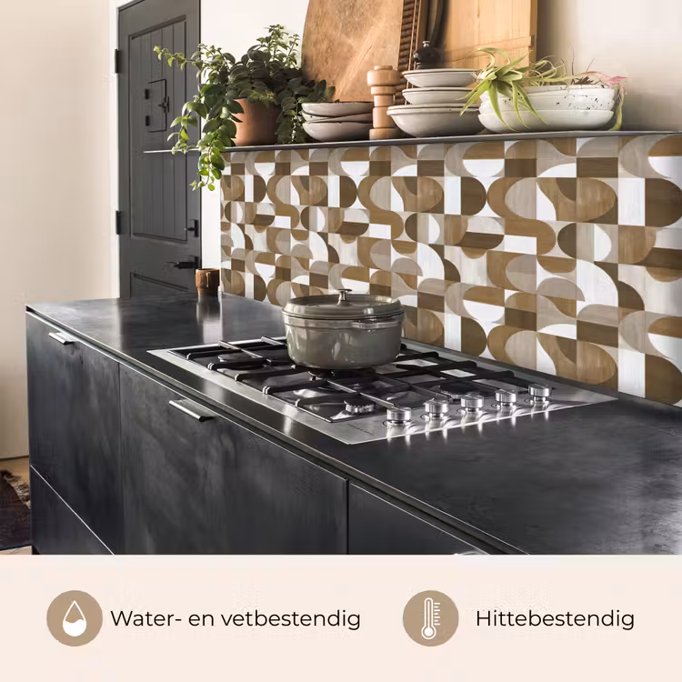 Keuken achterwand - Abstract - Retro - Bruin — 5