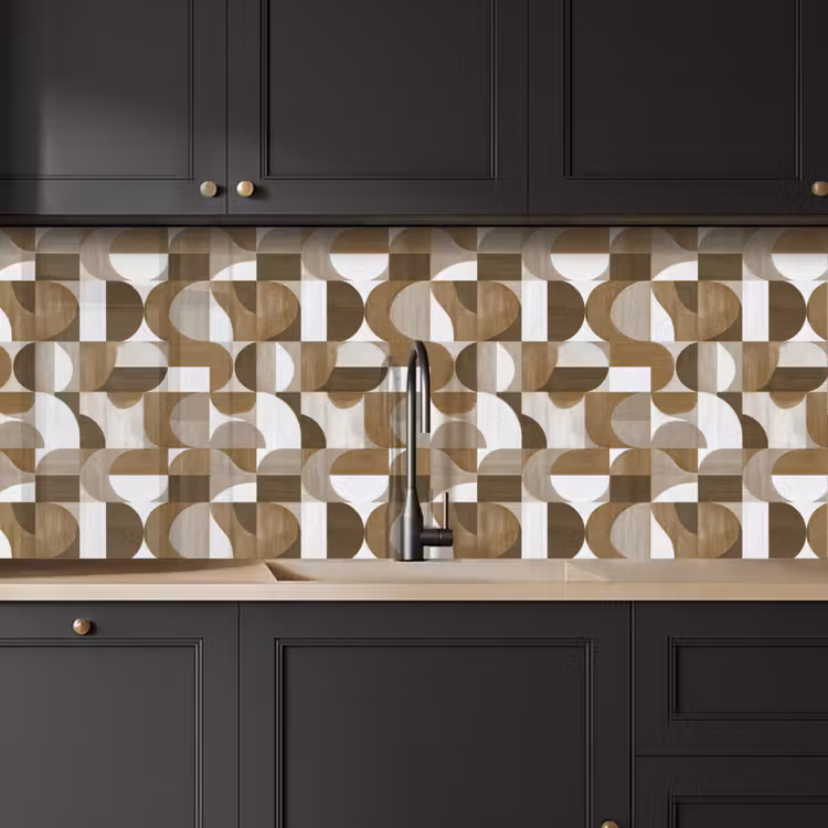 Keuken achterwand - Abstract - Retro - Bruin — 6