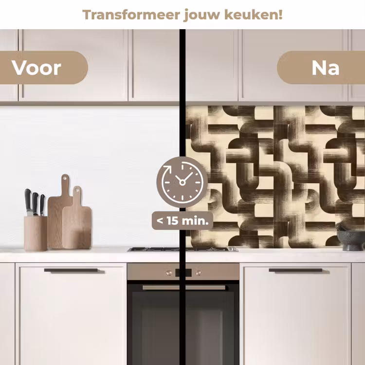 Keuken achterwand - Abstract - Retro - Zwart — 3