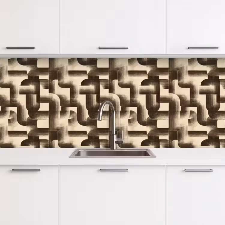 Keuken achterwand - Abstract - Retro - Zwart — 4