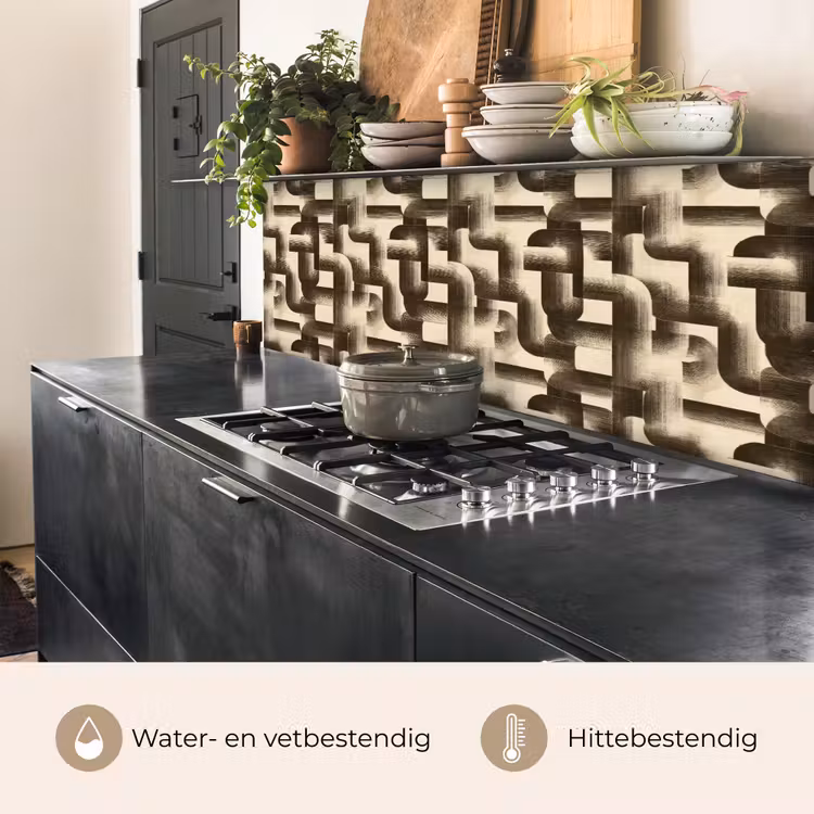 Keuken achterwand - Abstract - Retro - Zwart — 5