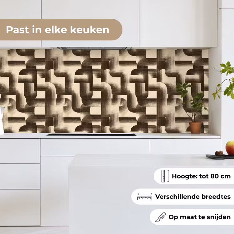 Keuken achterwand - Abstract - Retro - Zwart — 7