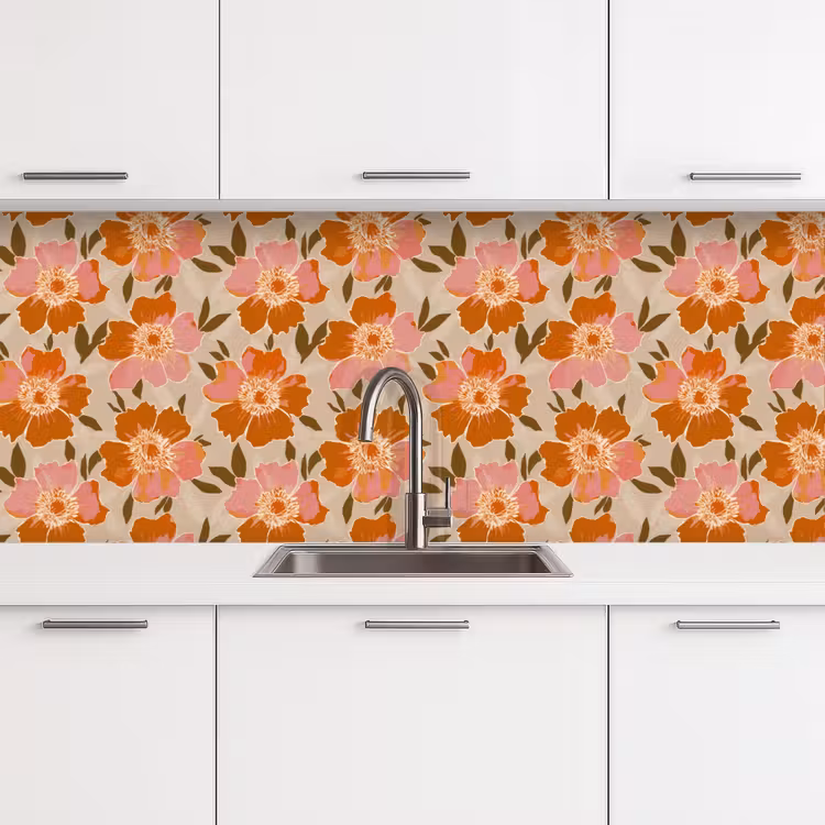 Keuken achterwand - Bloemen - Motief - Retro — 4