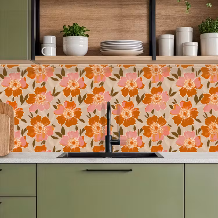 Keuken achterwand - Bloemen - Motief - Retro — 8