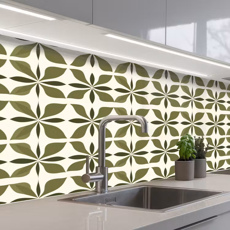 Keuken achterwand - Botanisch - Retro - Groen — 2