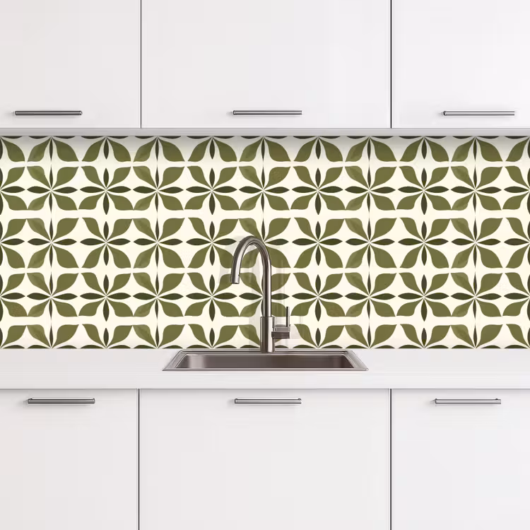 Keuken achterwand - Botanisch - Retro - Groen — 4