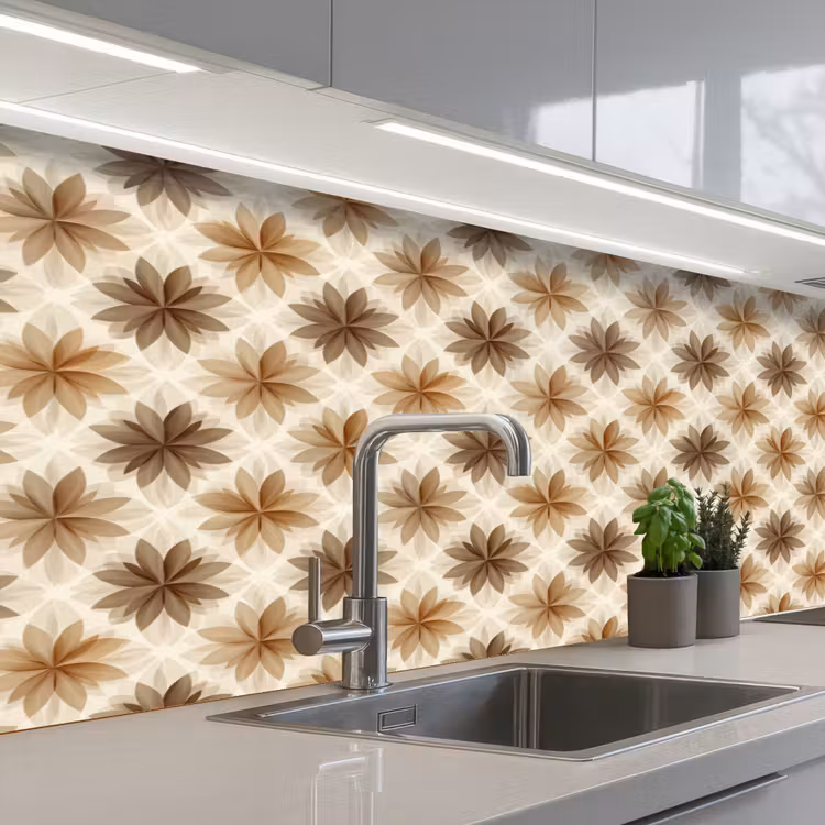 Keuken achterwand - Geografisch - Patroon - Bruin — 2