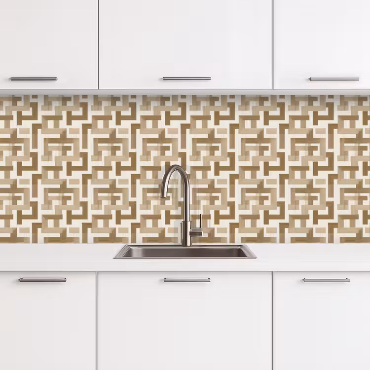 Keuken achterwand - Geometrisch - Retro - Bruin — 4