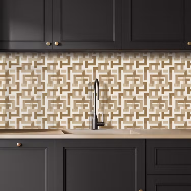Keuken achterwand - Geometrisch - Retro - Bruin — 6