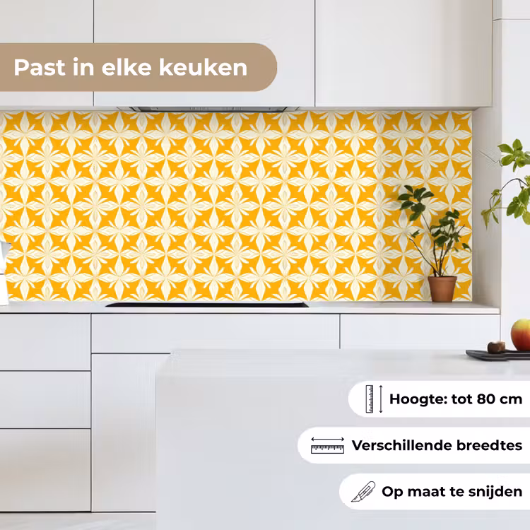 Keuken achterwand - Patroon - Retro - Geel — 7