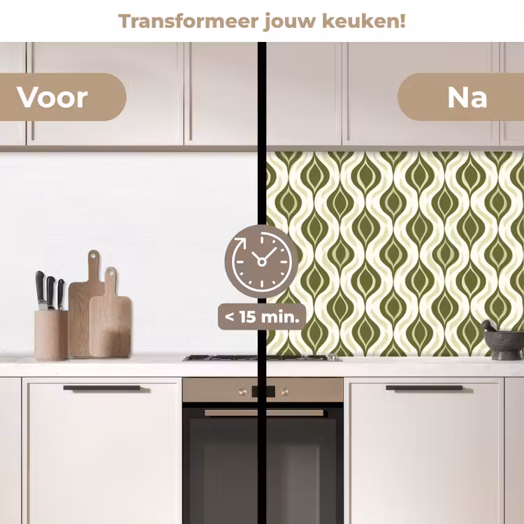 Keuken achterwand - Patroon - Retro - Groen — 3