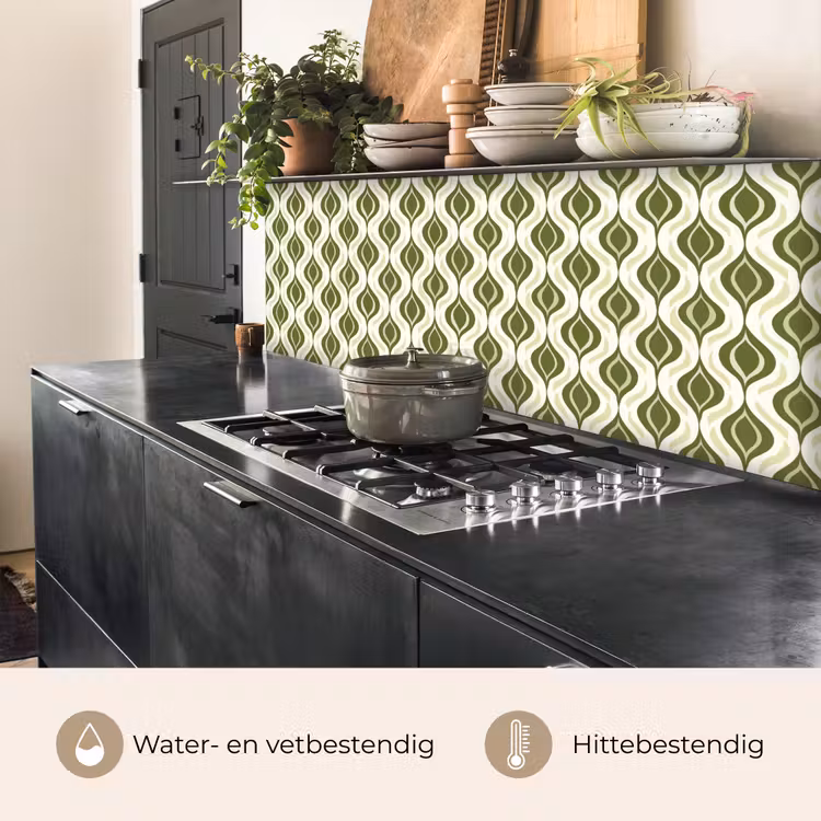 Keuken achterwand - Patroon - Retro - Groen — 5
