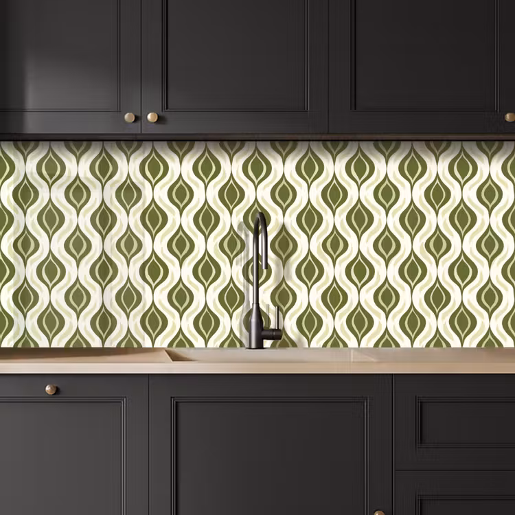 Keuken achterwand - Patroon - Retro - Groen — 6